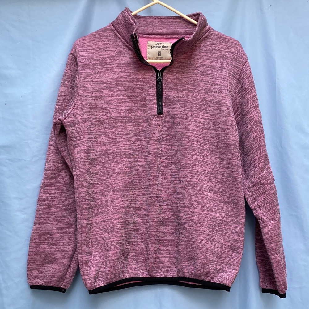 J. Crew Women's Heathered Pink Half-Zip Sweatshirt